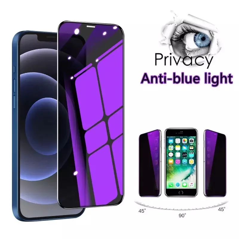 Anti blue Light Privacy Screen Protector for IPhone 12 11 Pro Max Anti