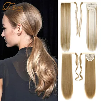 

TALANG Hair Ponytail Hairpiece 24' Long Cruly False Hair With Hairpins Synthetic Hair Sport Pony Tail Hair Extension