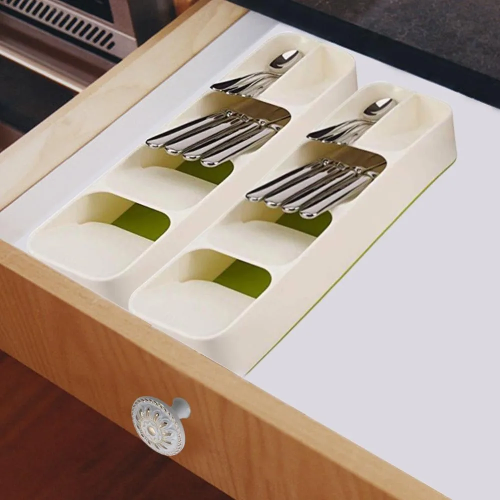 18 слотов пластиковый держатель для ножей для хранения ящиков органайзер для ножей подставка для ножей органайзер для кухонных инструментов