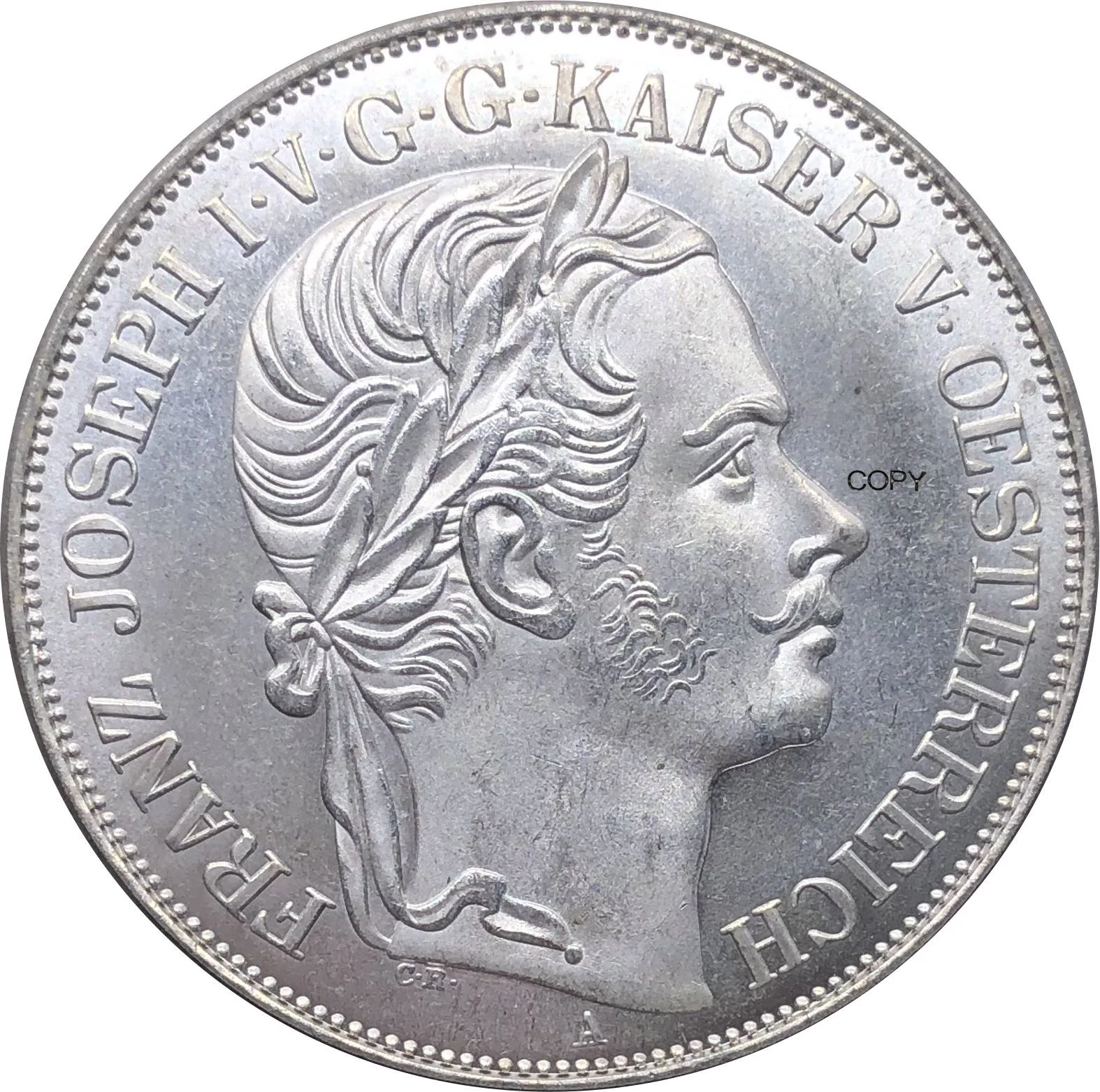 

Austria Habsburg 2 Thaler 1857 A Franz Joseph I Copper Cupronickel Plated Silver Copy Old Metal Souvenir Gift Collectible Coins