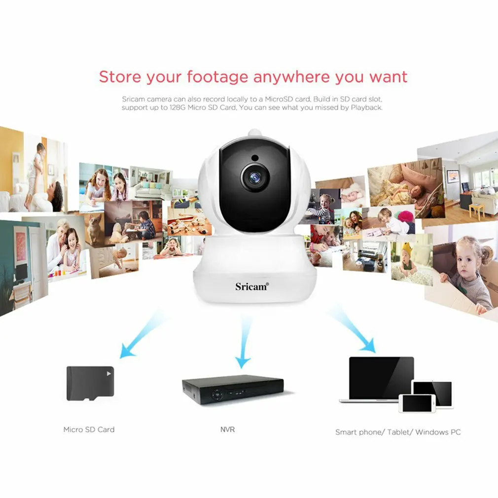 Sricam SP020 720P HD PTZ IP комнатная камера безопасности IR-CUT Wedcam WiFi Беспроводная камера для домашнего наблюдения детский монитор