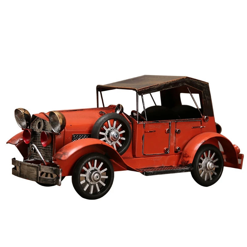 

Handmade Vintage Iron Classic Car Model Retro Nostalgic Birthday Gift Creative Home Decor Cafe Wine Cabinet TV Decorations