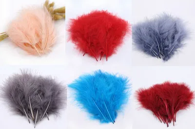 mix color Красочное пушистое перо индейки Diy ювелирные аксессуары 100 шт/партия несколько цветов Турция украшения из перьев ремесло - Цвет: mix color