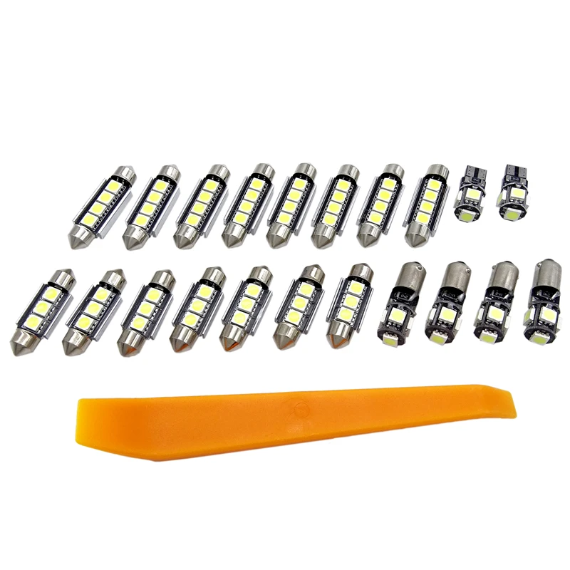 

21 Pcs Car LED Interior Light White Auto Dome Map Reading Light License Plate Light Bulbs Kit for BMW 5 Series E39 M5 1997-2003