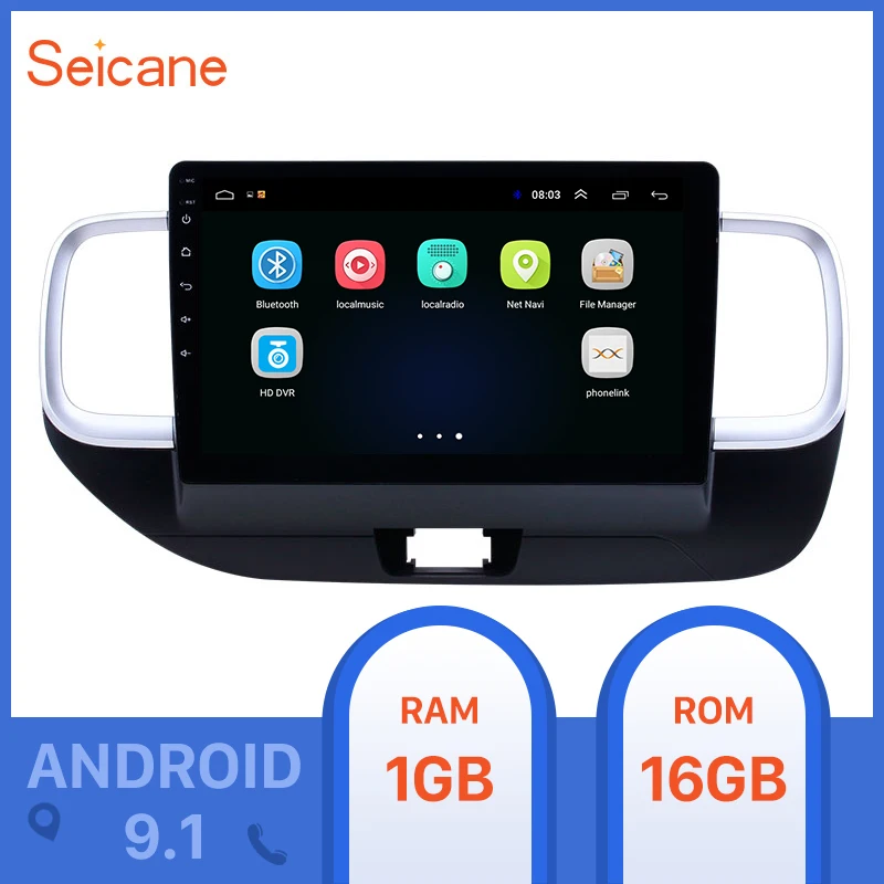 Автомагнитола Seicane 10 1 дюйма Android 2019 GPS для Hyundai Venue RHD с HD сенсорным экраном Bluetooth