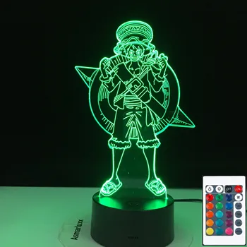 

ONE PIECE Monkey D. Luffy Figure Kids Night Light LED Battery Powered Touch Sensor Nightlight for Home Decor 3D Lamp