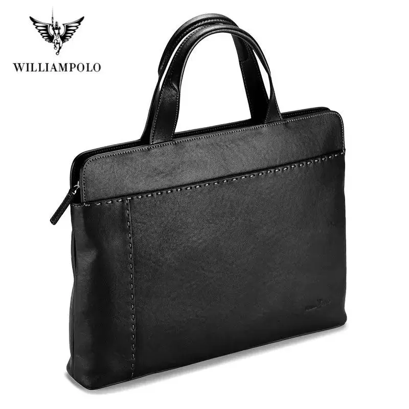 Новый кожаный деловой портфель Williampolo повседневная сумка-мессенджер на ремне для