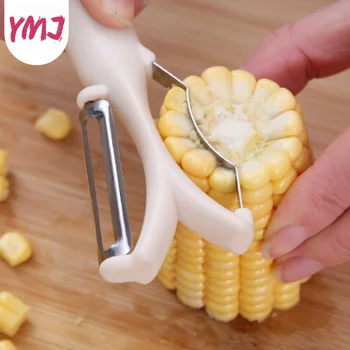 

Multi-purpose Kitchen Corn Stripper Grain Cob Thresher Corn Threshing Peeler 2-in-1 Creative Corn Planer Vegetable Fruit Peeler