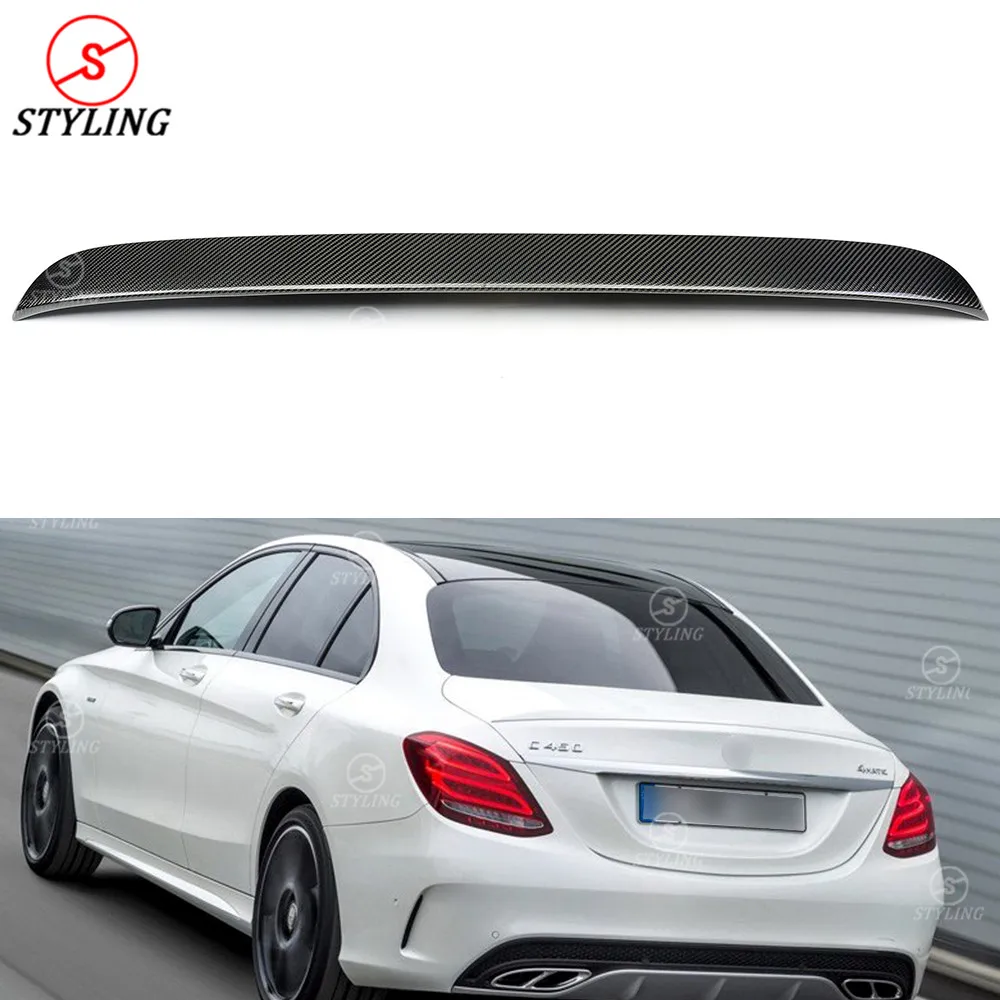 W205 седан УГЛЕРОДНЫЙ спойлер OEM стиль для Mercedes-benz C250 C300 C200 C63 задний багажник крыло
