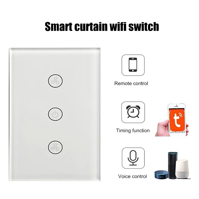 

Design for US Standard WiFi Smart Ceiling Fan Smart Switch Remote Control Alexa Voice Control