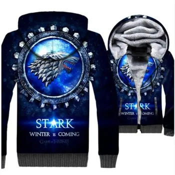 

Game Of Thrones Hoodies Winter Is Coming House Stark Wolf Print 3D Jackets Men 2019 Winter Warm Sweatshirts Hip Hop Streetwear
