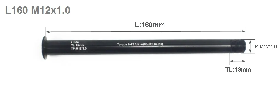 L160 M12x1.0 Велосипедные передние ступицы трубчатый вал MTB дорожный велосипед быстрый выпуск через ось шампуры для ROCK SHOX передняя вилка TP M15x1.5 M12x1.5 M12x1.0 - Цвет: L160 M12x1.0