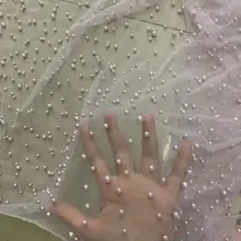 Hh04#5 ярдов/партия светло-сиреневый жемчуг Милая петлевая вышивка тонкой сеткой кружева для распиловки свадебное платье/вечерние