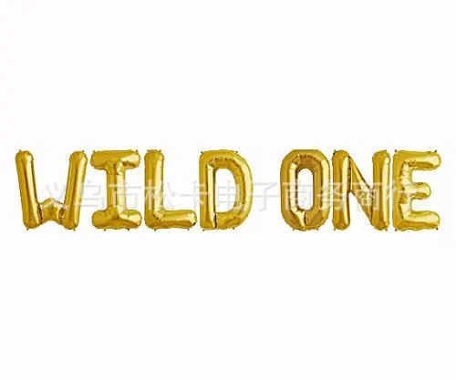 16-дюймовый Шпилька и надписью «Wild ONE» шар в форме буквы комбо для 1-летнего год возраст рождения декоративный шарик для детей на день рождения
