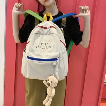 

Designer Backpack for Teenage Girl Women Travel Laptop Backpacks Rainbow Color Zipper Strap Fashion School Students Book Bag