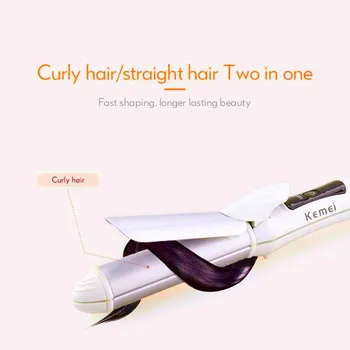 

2 In 1 Tourmaline Ceramic Curling Iron And Hair Straightener Professional Curler Electric Straightening Iron Styling Tools 42D