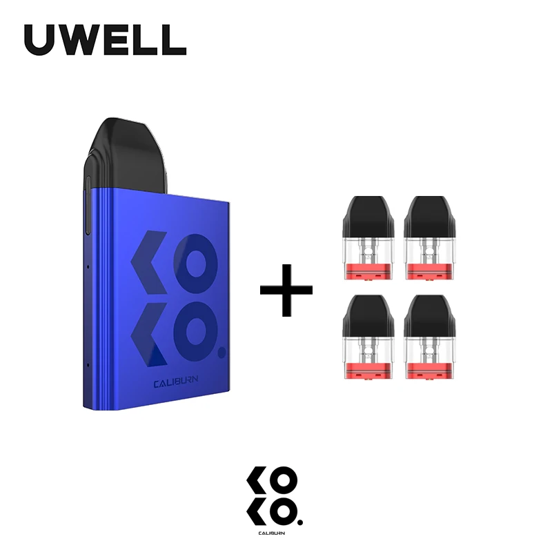 Ceny W magazynie! UWELL Caliburn KOKO system Pod i 1 opakowanie 1.2ohm 2ml wkład wielokrotnego napełniania z górnym wypełnieniem Vape system Pod
