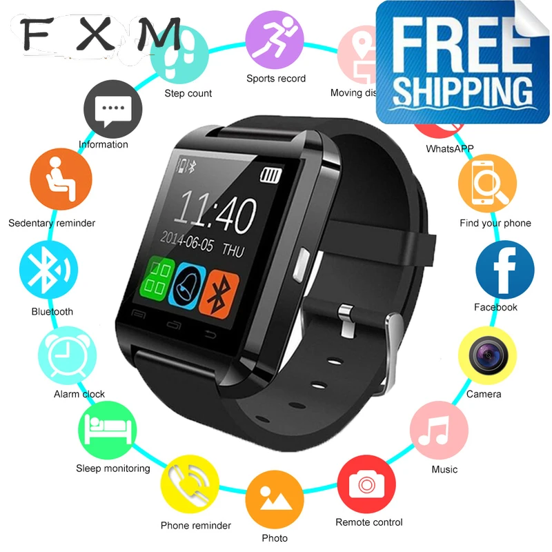 2019 new U8 Smart watch Bluetooth Smartwatch U80 for IPhone 6 /5 S Samsung S6 /Note 4 HTC android Phone Smartphones Android men