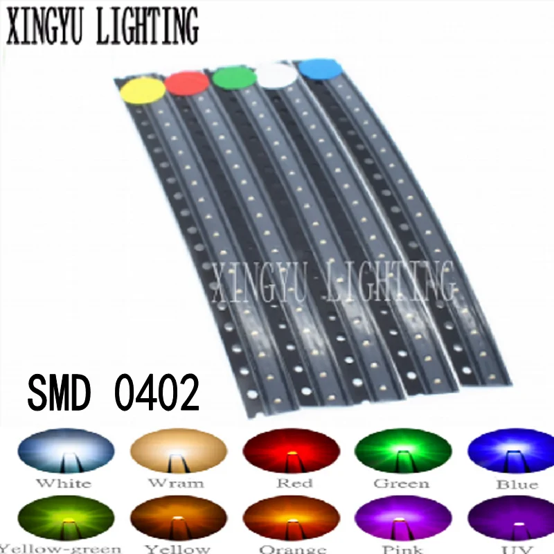 100pcs 0402 SMD LED Emitting Diode Lamp Chip Light Beads Warm White Red Green Blue Yellow Micro Color PCB Circuit SMT  DIY Kit 1pcs lot lfxp6c 3tn144c lfxp6c qfp144 micro controller ic chip