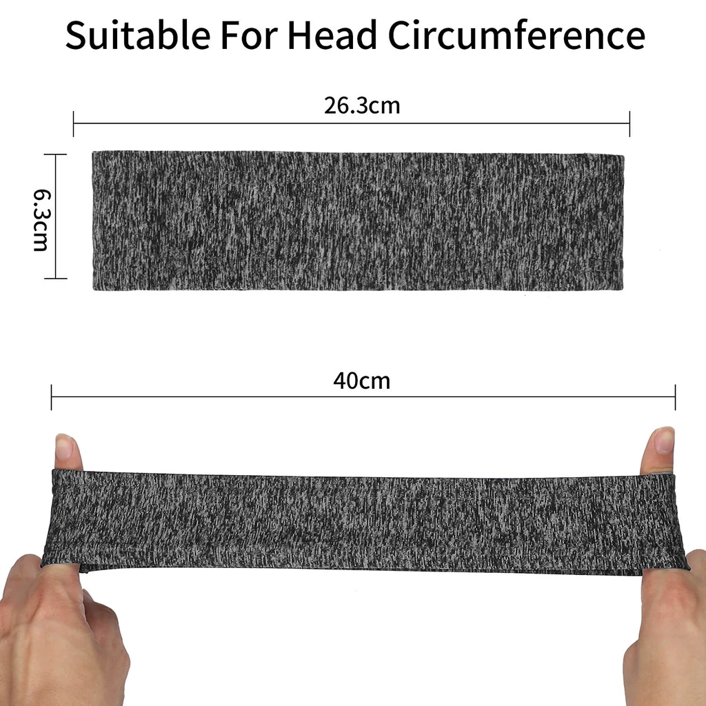 Men Women Sports Headband Gym Tennis Basketball Sweatband Stretchy Hairband Yoga Running Athletic Sweat Wicking Hair Band