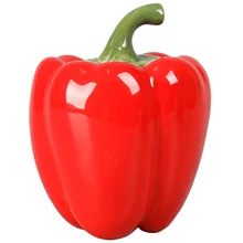 Red Large Pepper Shape Ceramic Tea Can Portable Travel Carry-On Storage Tank Sealed Decoration Restaurant Decoration Home Decor