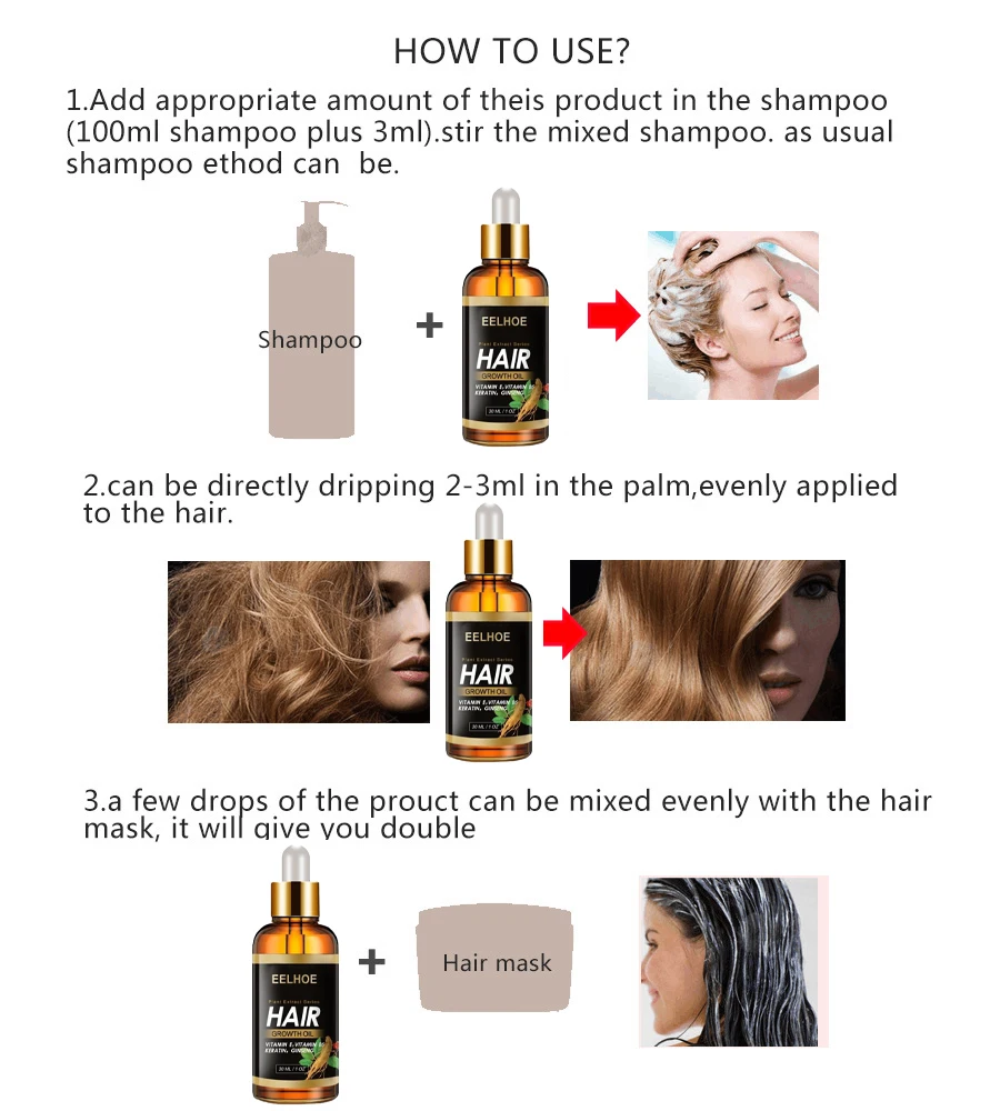 Hair Growth Serum Essential Oil Anti Hair Loss Spray Products Ginger Treatment Dry Frizzy Damaged Thin Hair Nourish Beauty Care