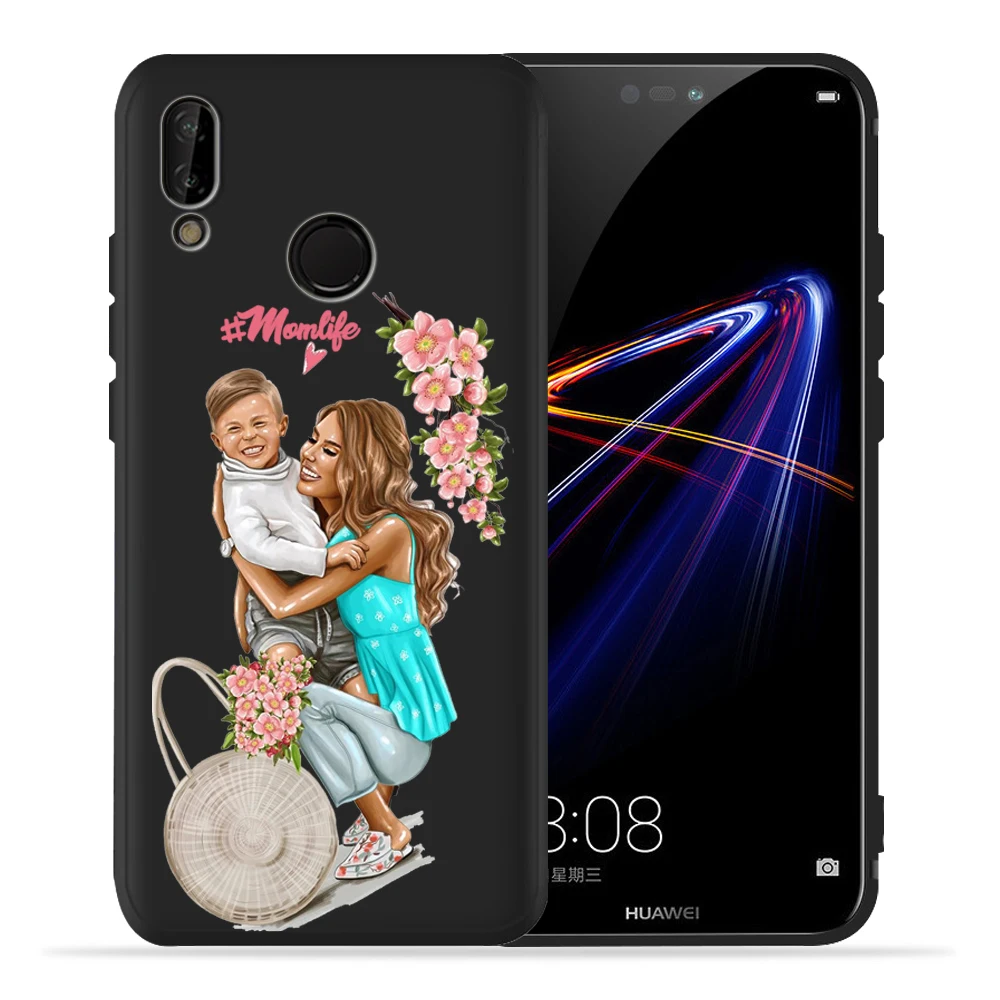 Модный черный чехол для телефона Mam Super Mom baby girl для huawei P30 P20 Lite Pro P10 P9 Lite mate 20 30 10 Lite, мягкий чехол для Etui