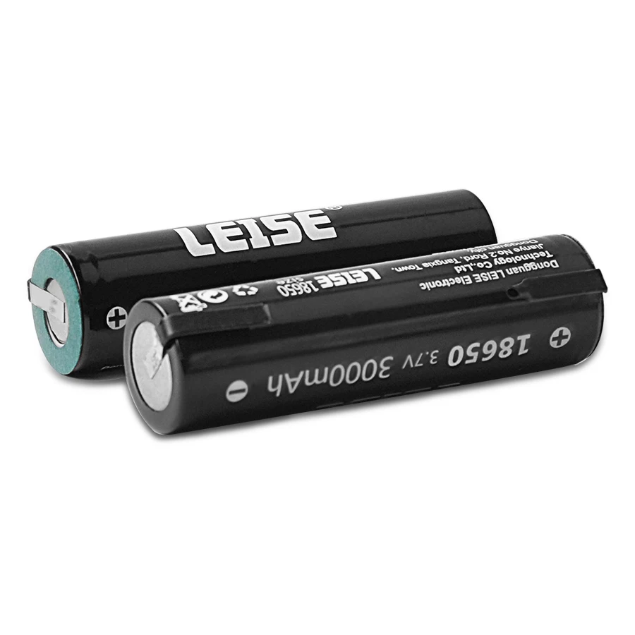 Новая Leise 18650 3000mah 3,7 V Плоская верхняя литий-ионная литиевая Оригинальная Аккумуляторная батарея с сварочным никелевым листом для банка питания - Цвет: 2pcs