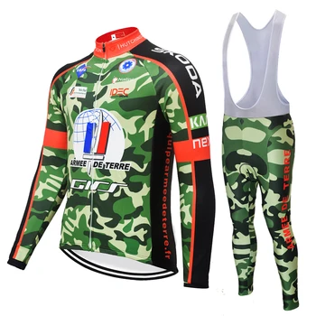 

2020 Camouflage Pro Team summer spring no Thermal Fleece cycling jersey Men quick step Long Sleeve Jersey Suit Outdoor Bike pant