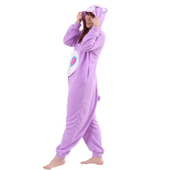 

Purple Bears Onesie Kigurumis Cartoon Animal Pajamas Women Girl Adult Overall Lovely Sleepwear Winter Long Sleeve Party Jumpsuit
