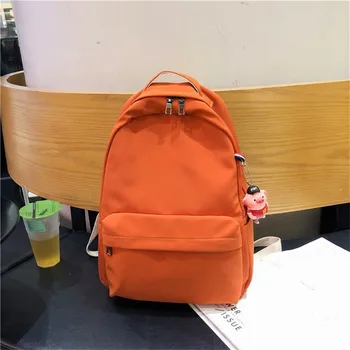 

Solid Backpack Unisex Water proof Nylon Leisure Or Travel Bag Brand High Quality Large Capacity School Bag Fresh Package Women