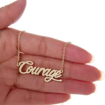 

Custom Fancy English Lette Name Stainless Steel Gold Necklace Customized Nameplate Necklaces Personalized Gifts Jewelry