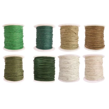 

8 Rolls Of 80 Meters Waxed Cotton Cord String For DIY Jewelry Making 1mm