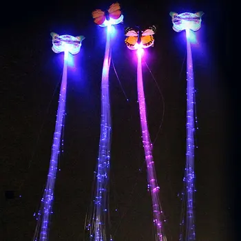 

New Hot Invitations Clip Light-up Flashing Barrette Fiber Optic Hair Assorted Led Headwear For Party Girl Dress Kid's Gift