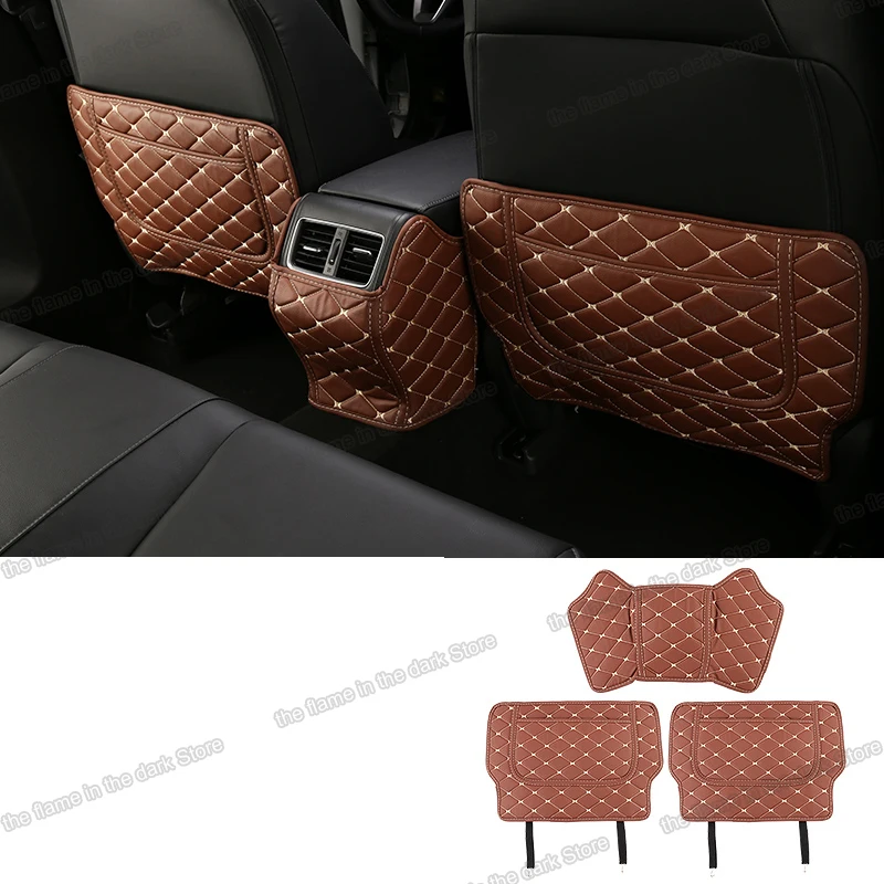 lsrtw2017 fiber leather car seat armrest anti kick mat for honda accord