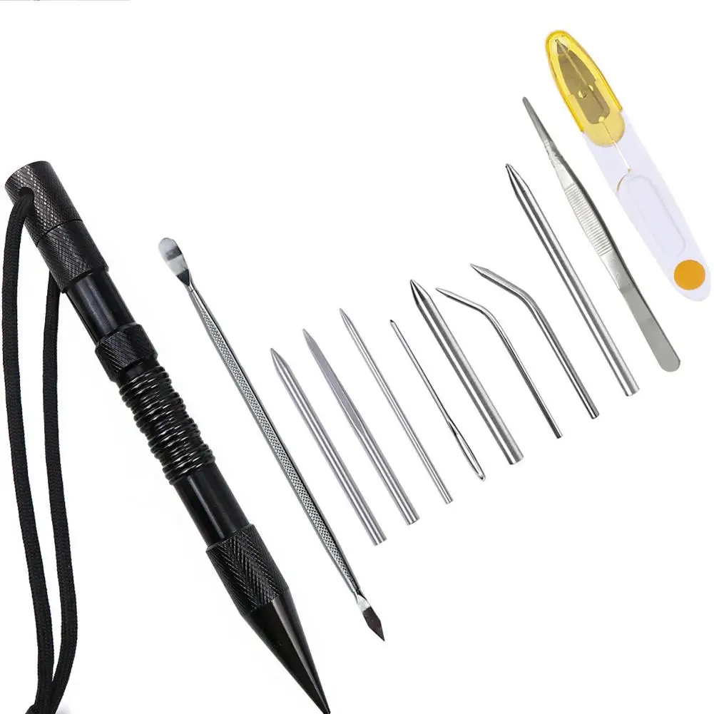 LUSRUCTY 6 Pieces Marlin Spike Paracord Stitching Set Paracord FID Lacing Stitching Needles and Smoothing Tool for Leather or Paracord Work 6 Pack
