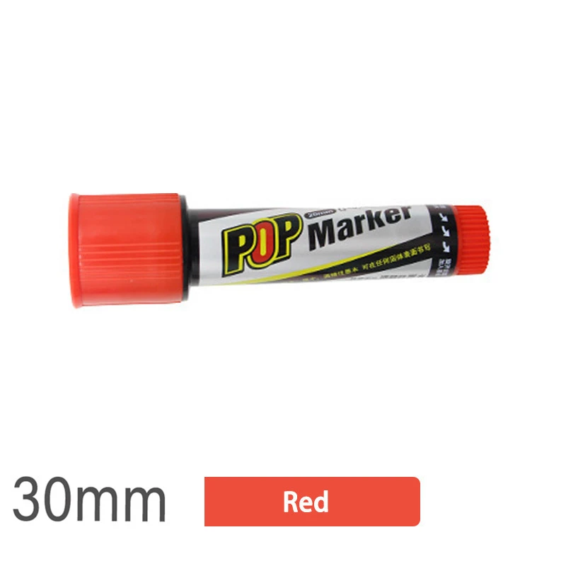 30mm red 12 цветов маркер ручка постер художественная рекламная ручка цветная краска спиртовое волокно наконечник поп-графическая эскизная ручка 20 мм 30 мм товары для рукоделия - Цвет: 30mm red