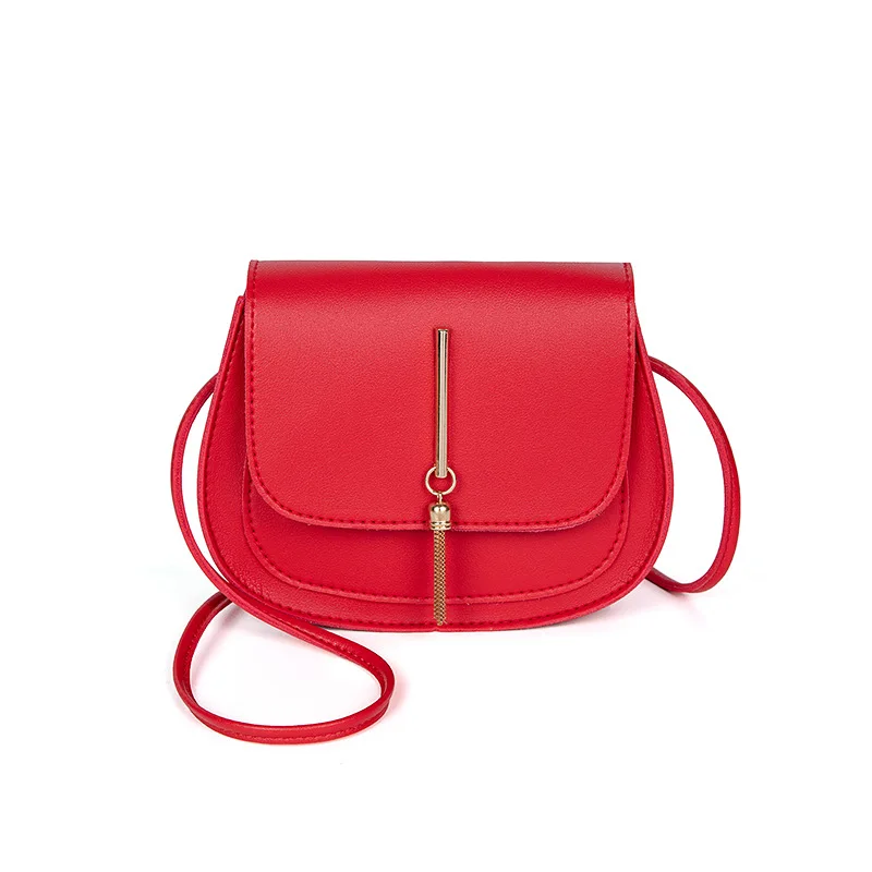 Модные маленькие сумки-мессенджеры, сумки через плечо для женщин, мини кожаные сумки через плечо с кисточками, женские сумочки для телефона - Цвет: Red