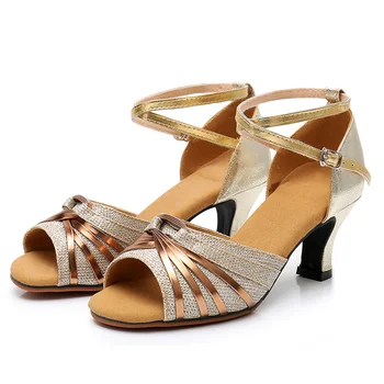 

Woman Summer Pu Leather Bling Pumps Women Mid Heels Sexy Buckle Peep Toe Female Fashion New Colors Platform Shoes Ladies 2020