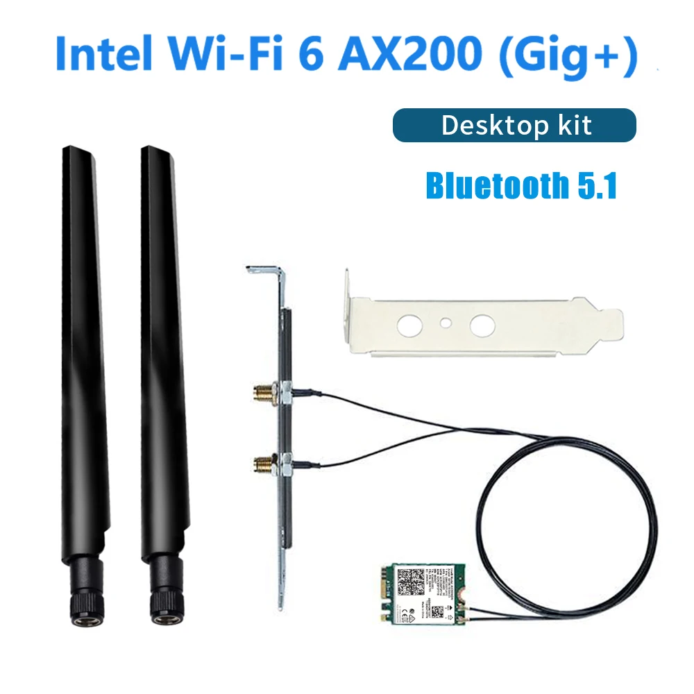 3000 Мбит/с 802.11ax Wi Fi 6 Настольный комплект Intel AX200 AX210 Bluetooth 5 1 Wifi антенна карта 2 4G/5 ГГц