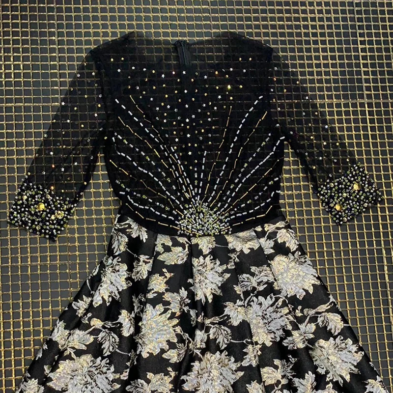 New Fashion Show Runway Sequin Long Dress Sexy Sheer Mesh with Sequin Dress Cocktail Gown Celebrity Party Dresses Vestidos