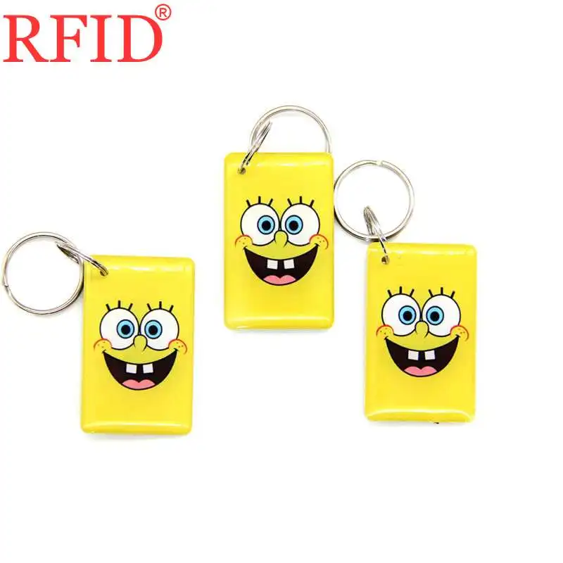 ID 125 кГц EM4305 EM4205 Перезаписываемый RFID брелок для ключей с мультяшным значком, водонепроницаемый брелок для ключей, карта контроля доступа 1 шт