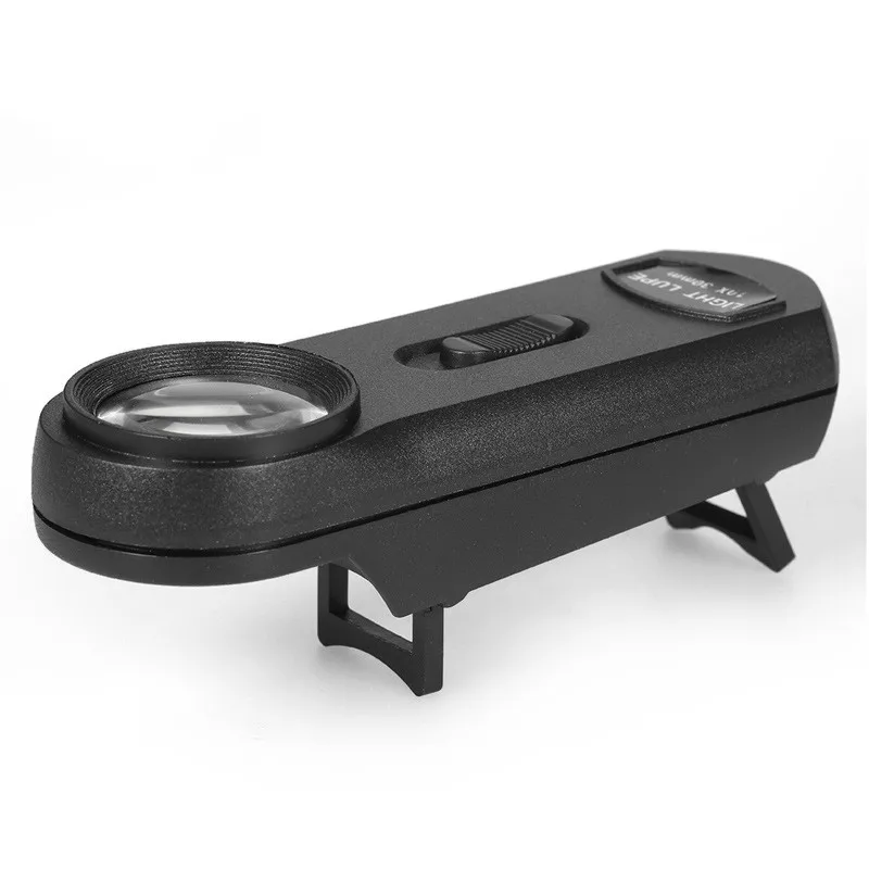 

10 times 30mm LED light retractable bracket handheld identification antique jewelry boat magnifying glass
