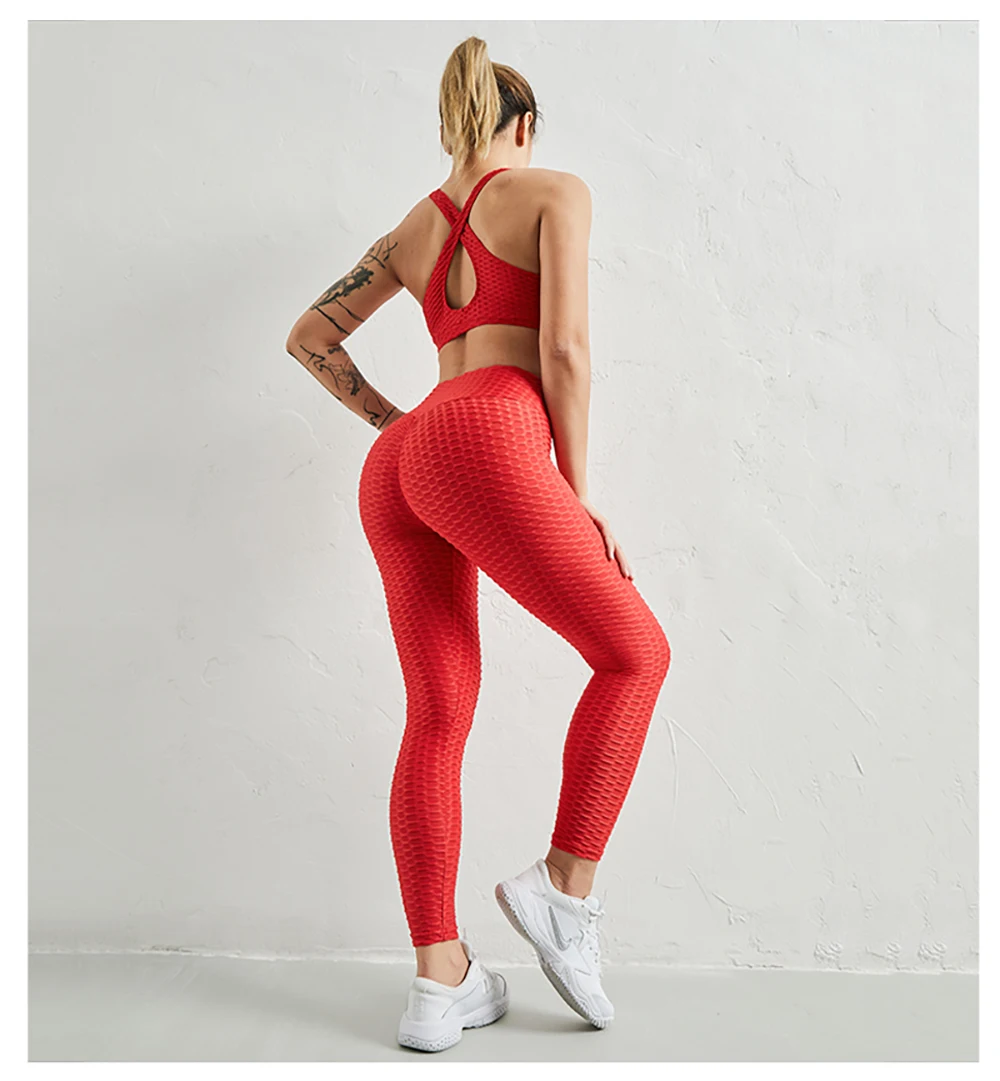 Donna Anti-cellulite Sport Palestra Yoga Pantaloni Push Up Tik - Foto 8