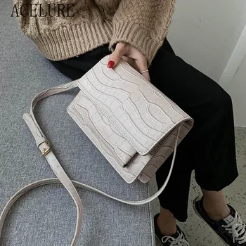 

ACELURE Spring Fashion Stone Pattern PU Leather Crossbody Bags for Women Small Shoulder Messenger Bag Lady Travel Handbag Purse