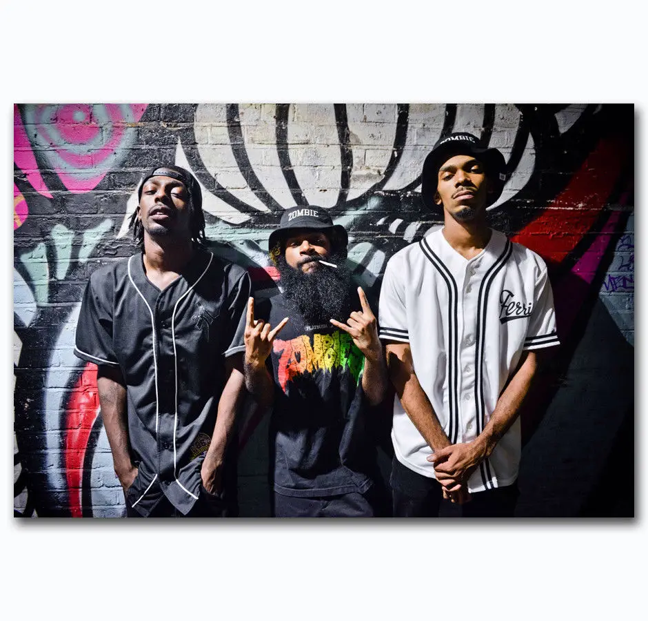 New Flatbush Zombies Hip Hop Rap Music-Silk Art Poster Wall Sicker Decoration Gift