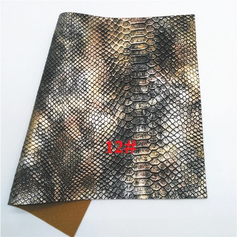 Glitterwishcome 21X29 см A4 размер винил для бантов металлическая змеиная кожа, синтетическая искусственная кожа листы для бантов, GM494A - Цвет: 12