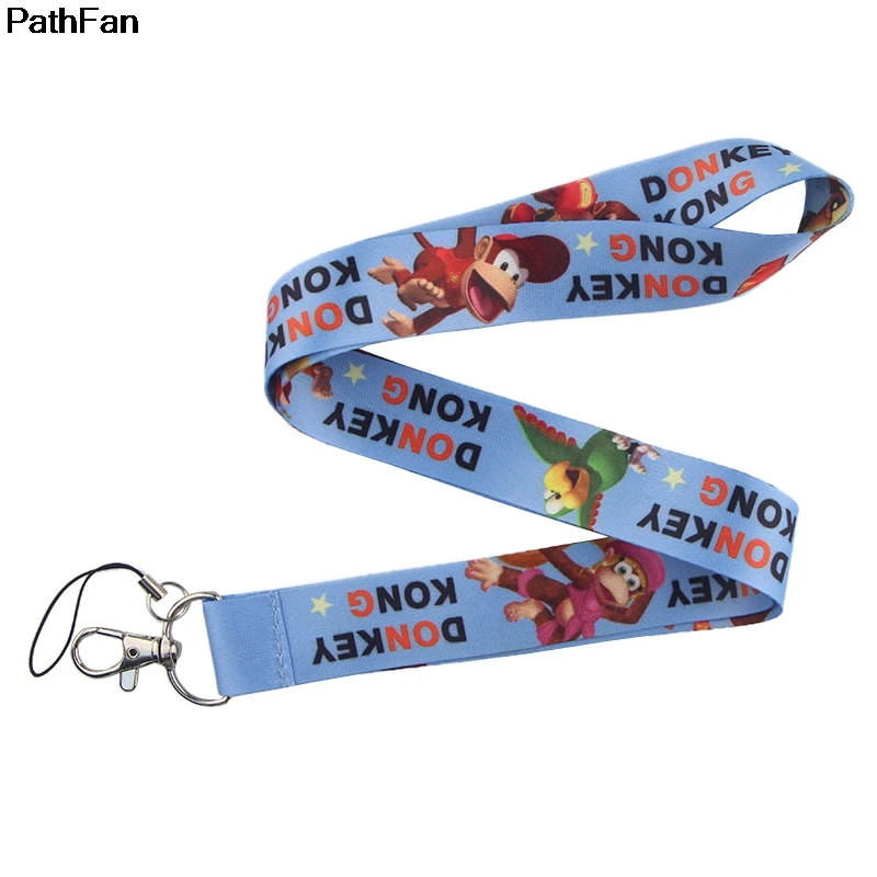 Patchfan donkey kong Мультяшные шнурки на шею ремни для телефонов ключи бисера футляры для идентификационных карт брелок лямки A2367