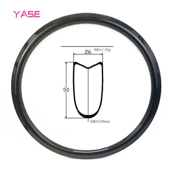

YASE hole 21H 24H 28H 32H bicycle 700c rim road bike carbon disc rim 50x26mm rims 700c tubular bike wheel carbon disc road rims