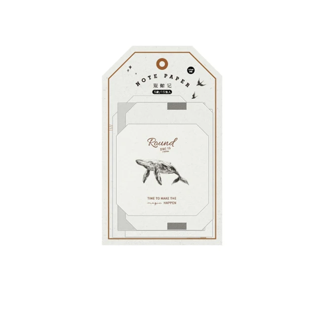 Journamm 15pcs Whale Kawaii Memo Pad Paper Planner To Do List Stationery Memo School Stationery Notepad School Sticky Notes B